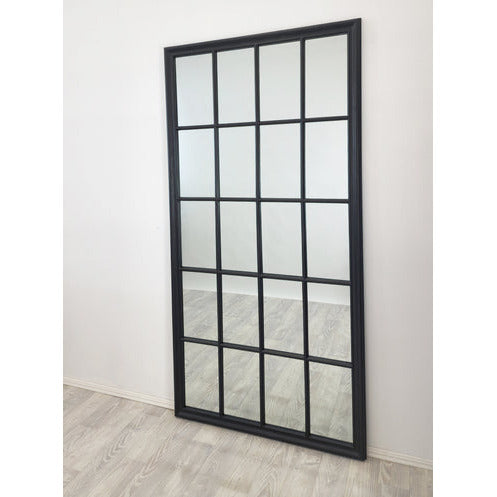 Window Style Mirror - Black Rectangle 100cm x 200cm