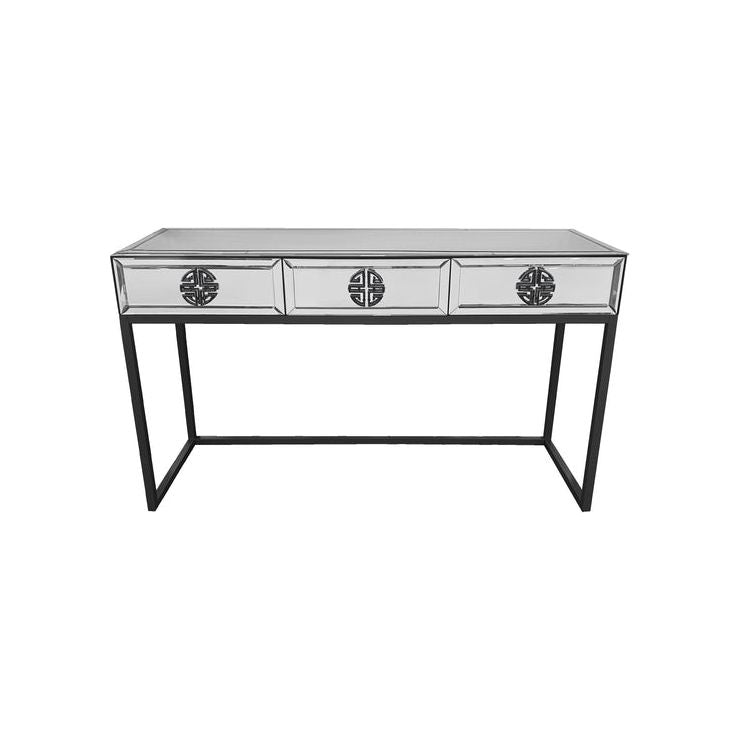 Athens Mirrored Console Table -Black