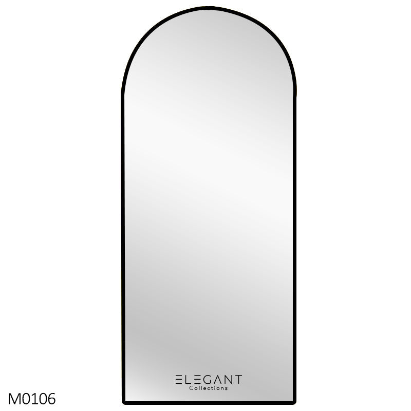 Metal Arch Mirror 75cm x 175cm - Black