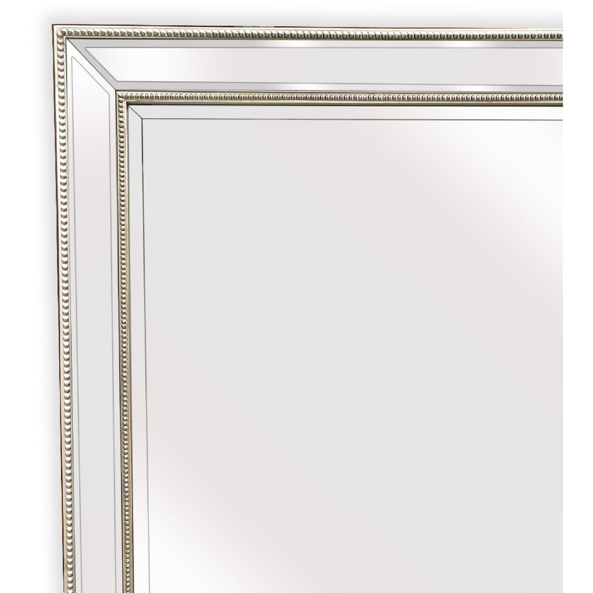 Silver Beaded Framed Mirror - X Large 190cm x 100cm