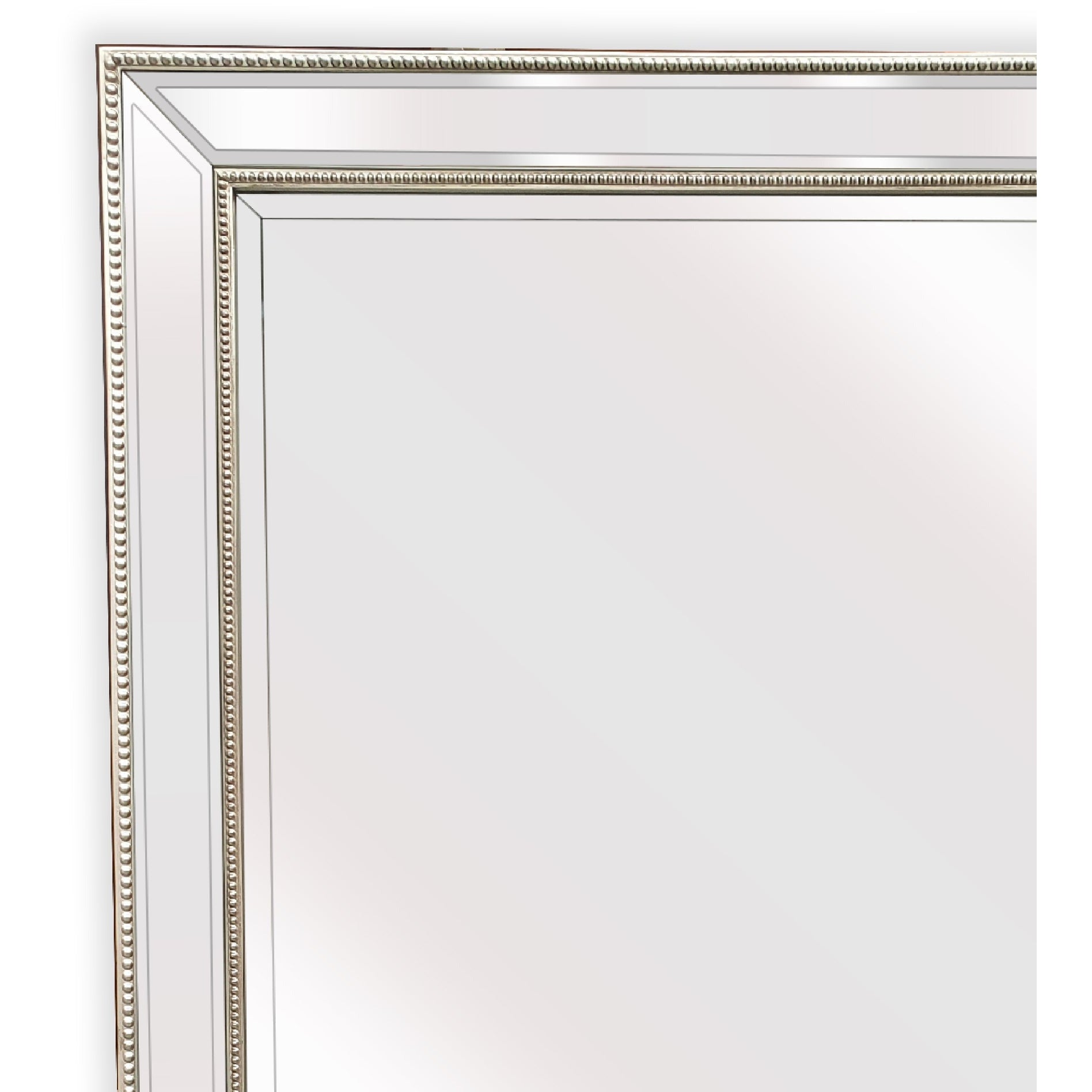 Silver Beaded Framed Mirror - X Large 190cm x 100cm