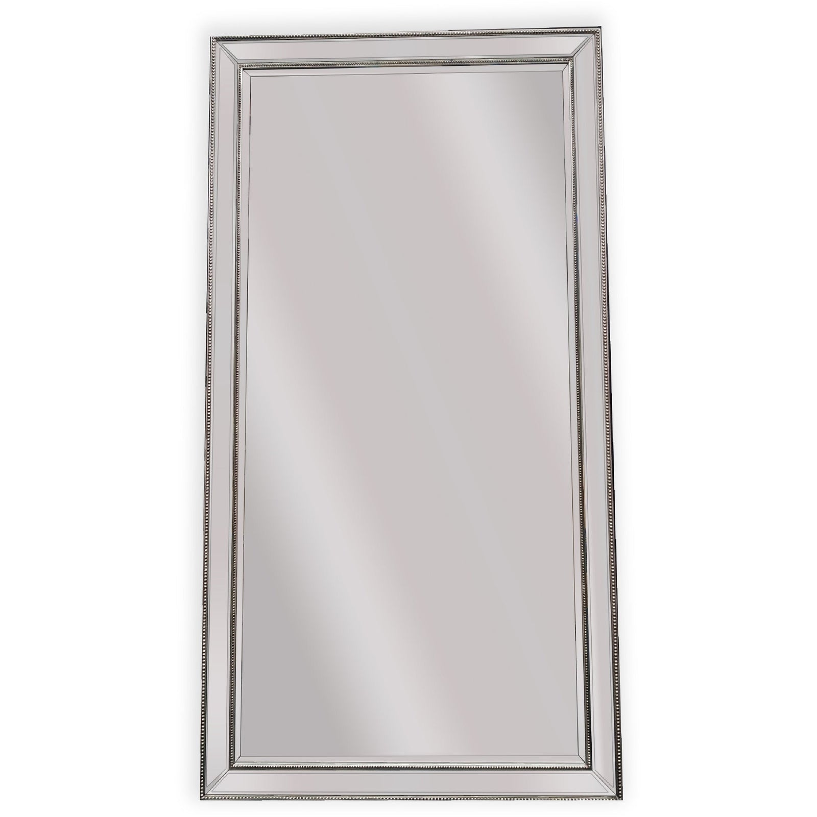Silver Beaded Framed Mirror - X Large 190cm x 100cm