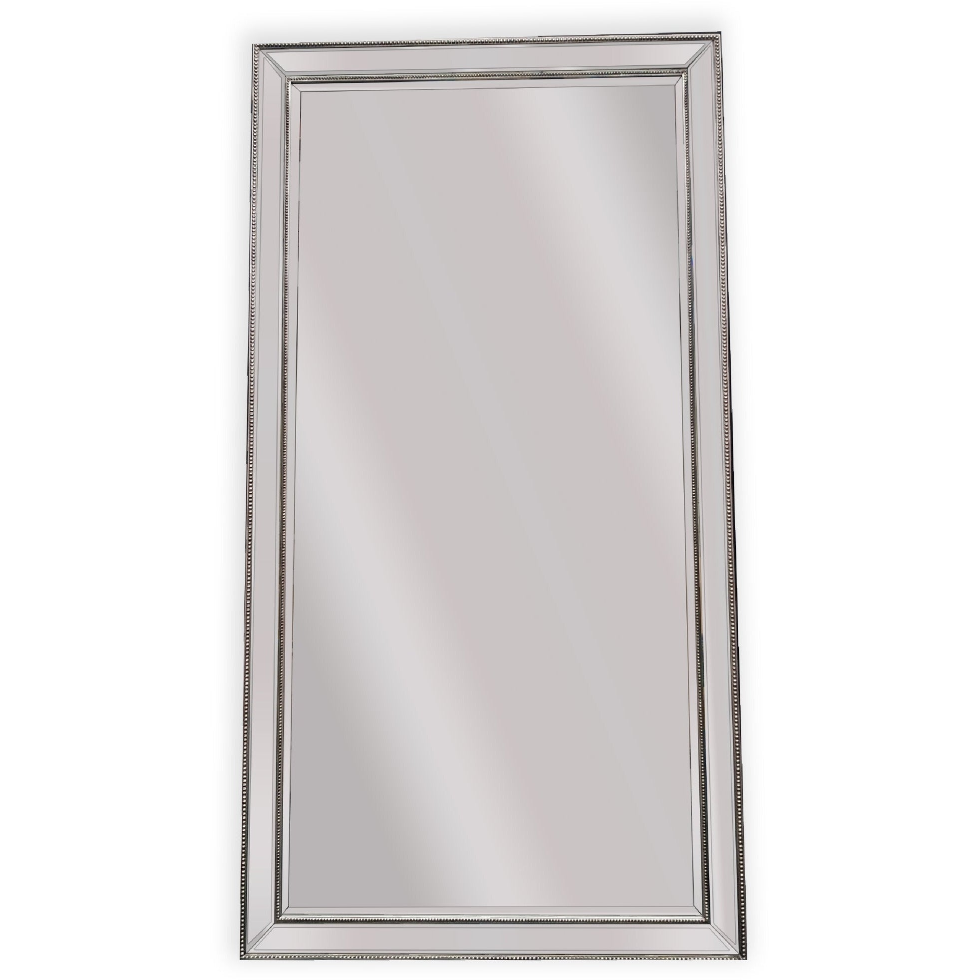 Silver Beaded Framed Mirror - X Large 190cm x 100cm