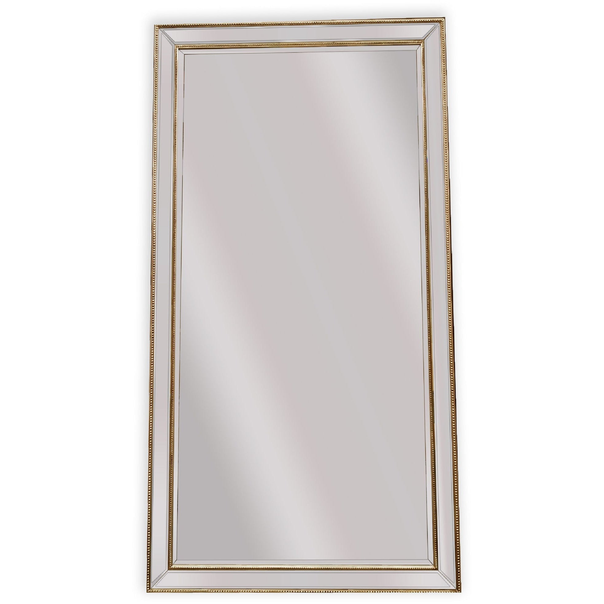 Gold Beaded Framed Mirror - X Large 190cm x 100cm