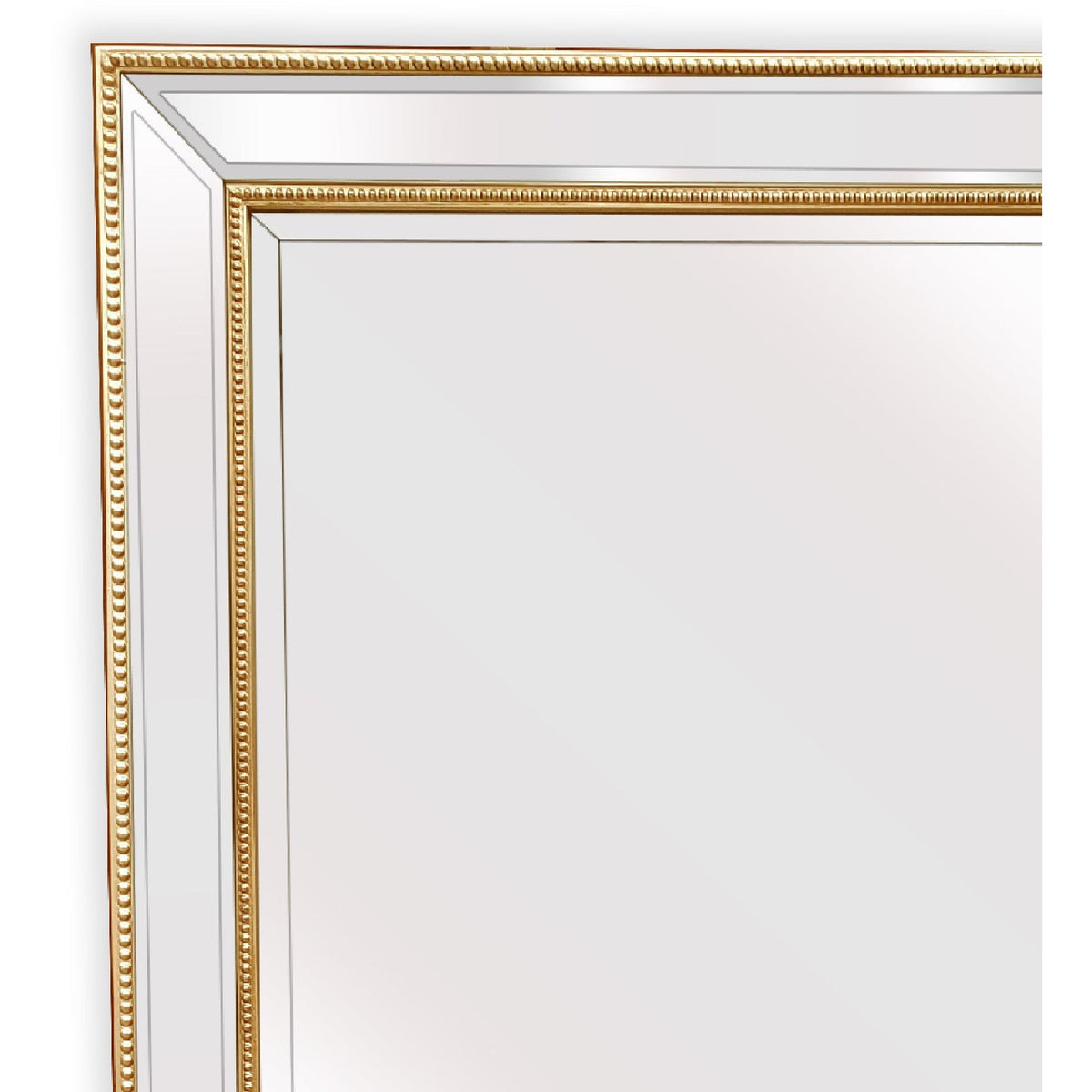 Gold Beaded Framed Mirror - X Large 190cm x 100cm