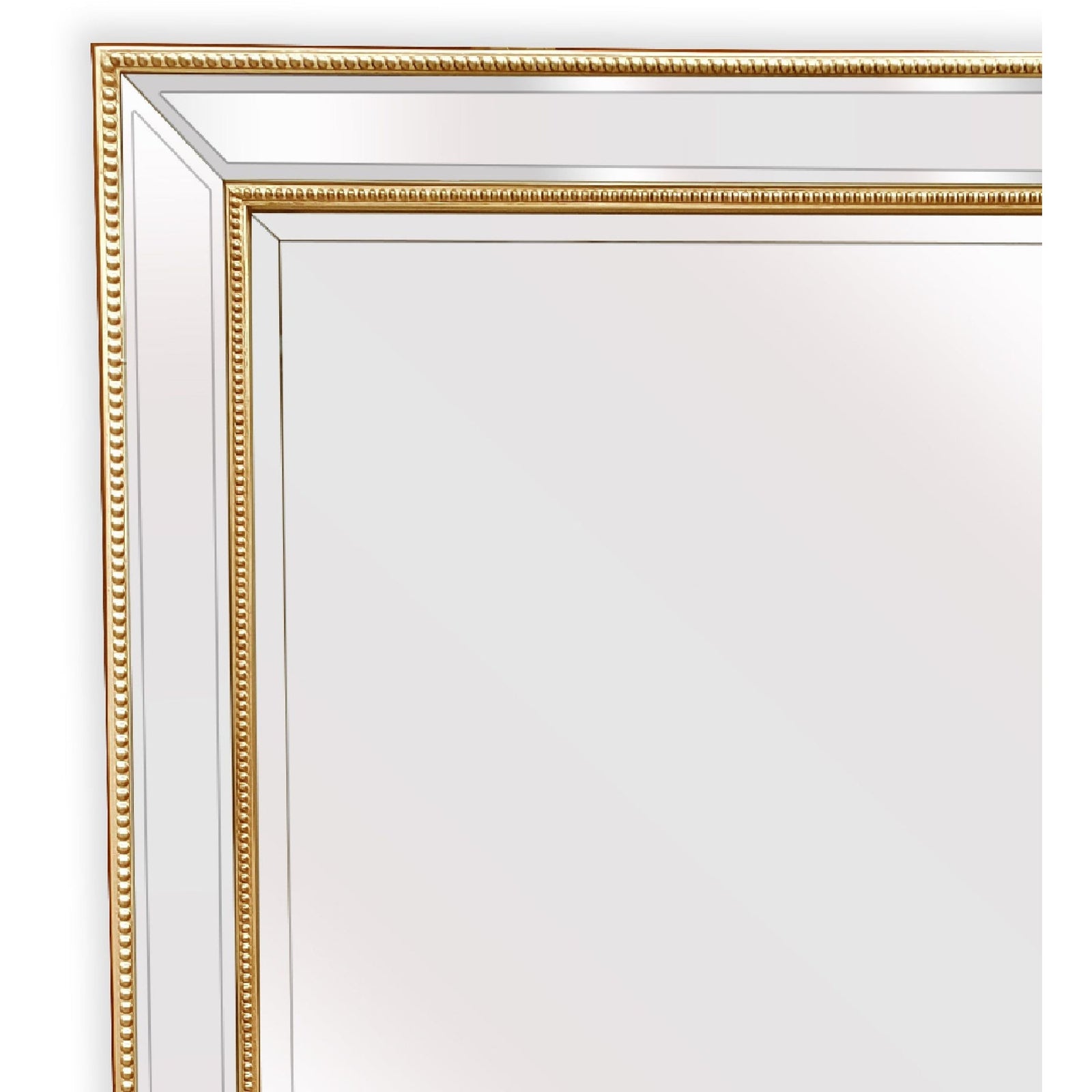 Gold Beaded Framed Mirror - X Large 190cm x 100cm