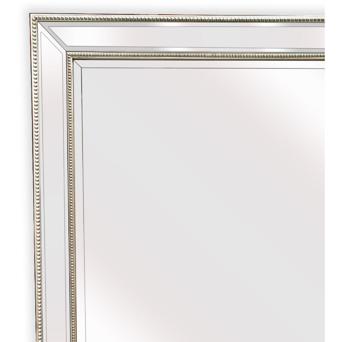 Medium Silver Beaded Framed Mirror - 70cm x 170cm