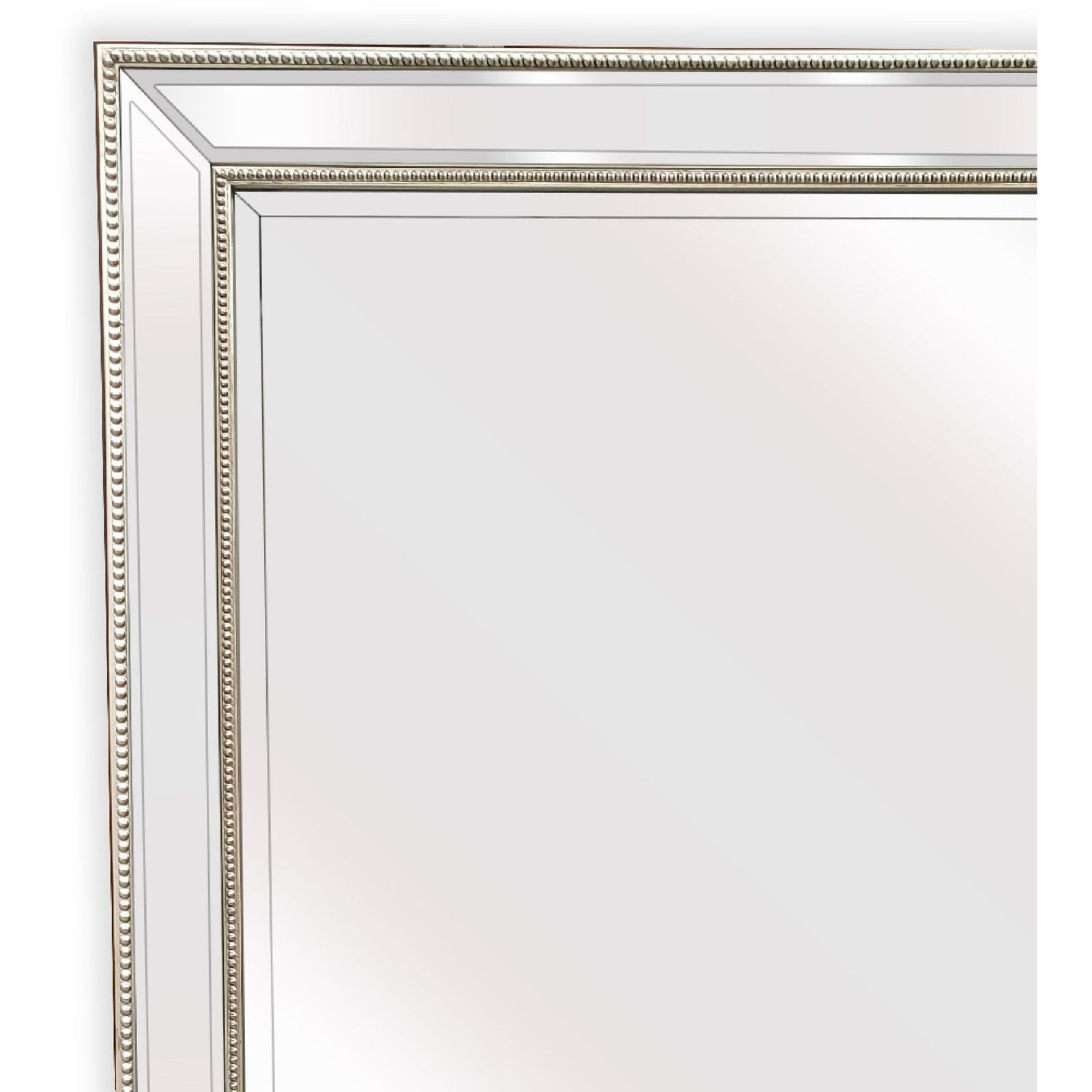 Medium Silver Beaded Framed Mirror - 70cm x 170cm