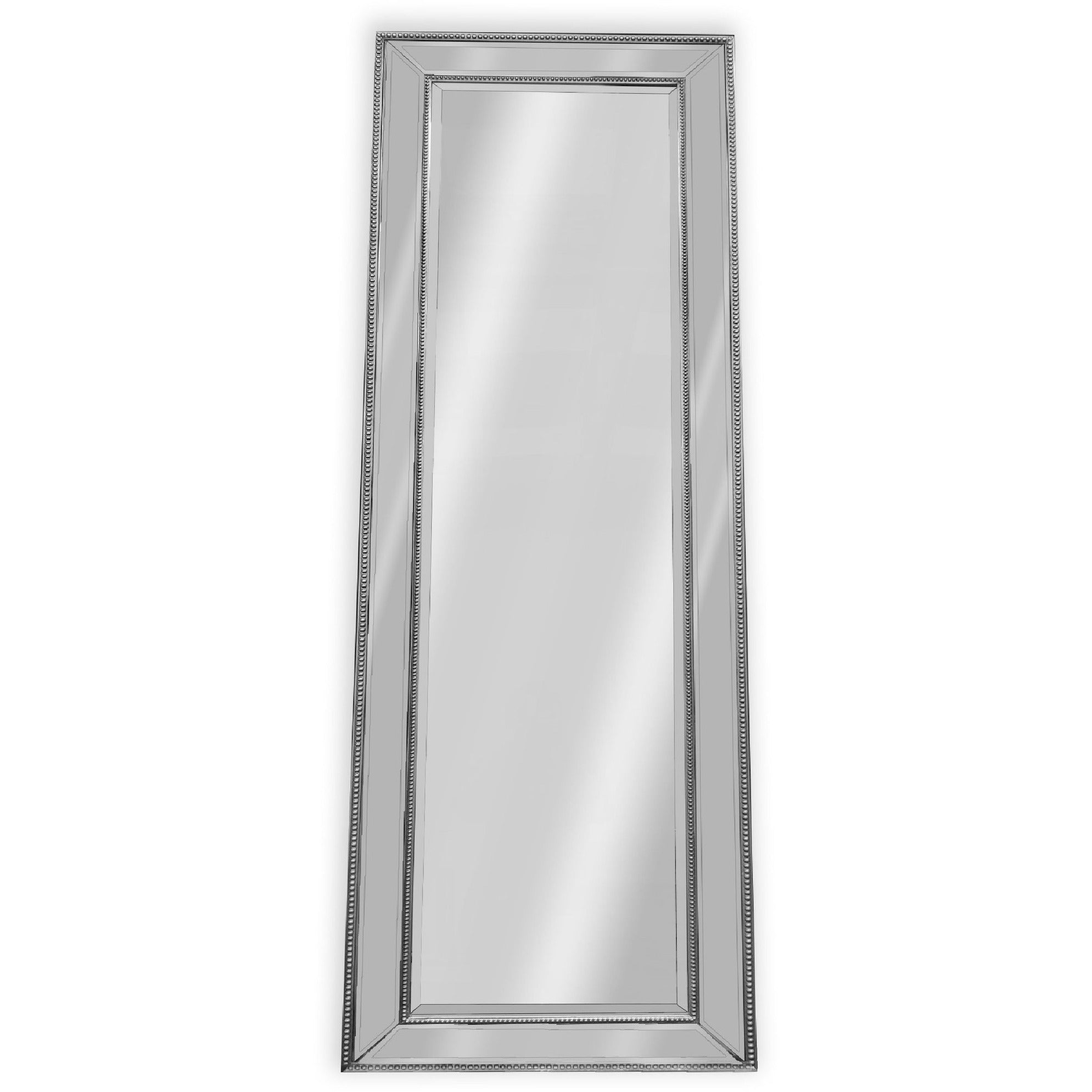 Medium Silver Beaded Framed Mirror - 70cm x 170cm