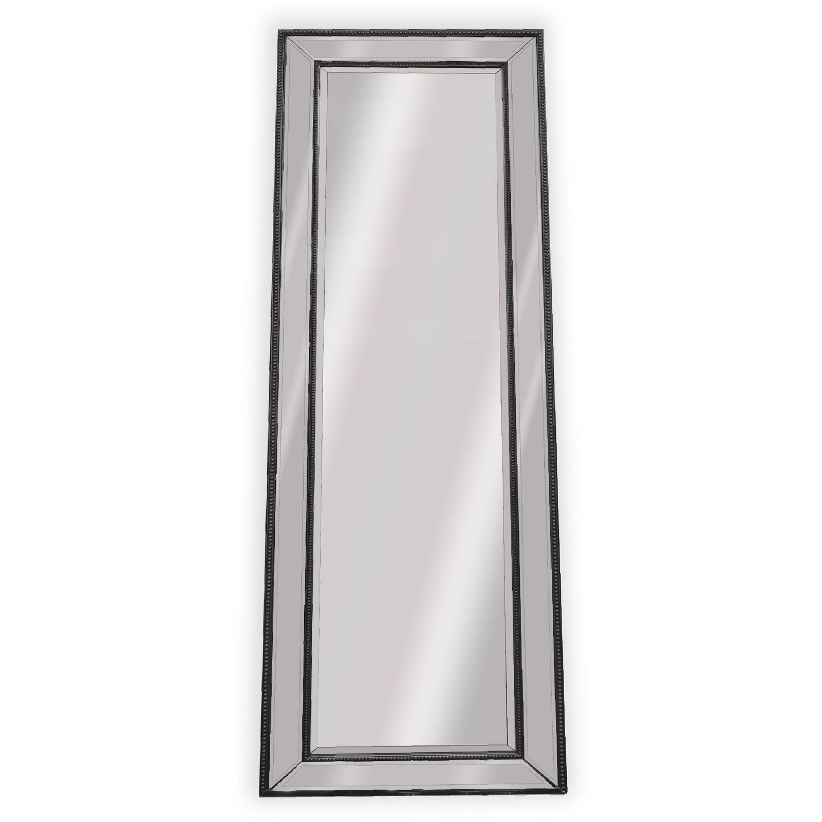 Medium Black Beaded Framed Mirror - 70cm x 170cm