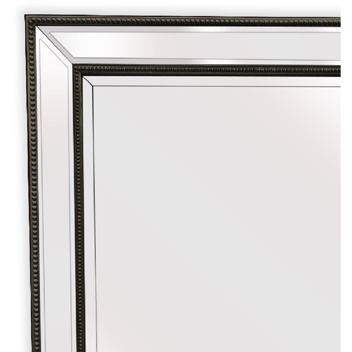 Medium Black Beaded Framed Mirror - 70cm x 170cm
