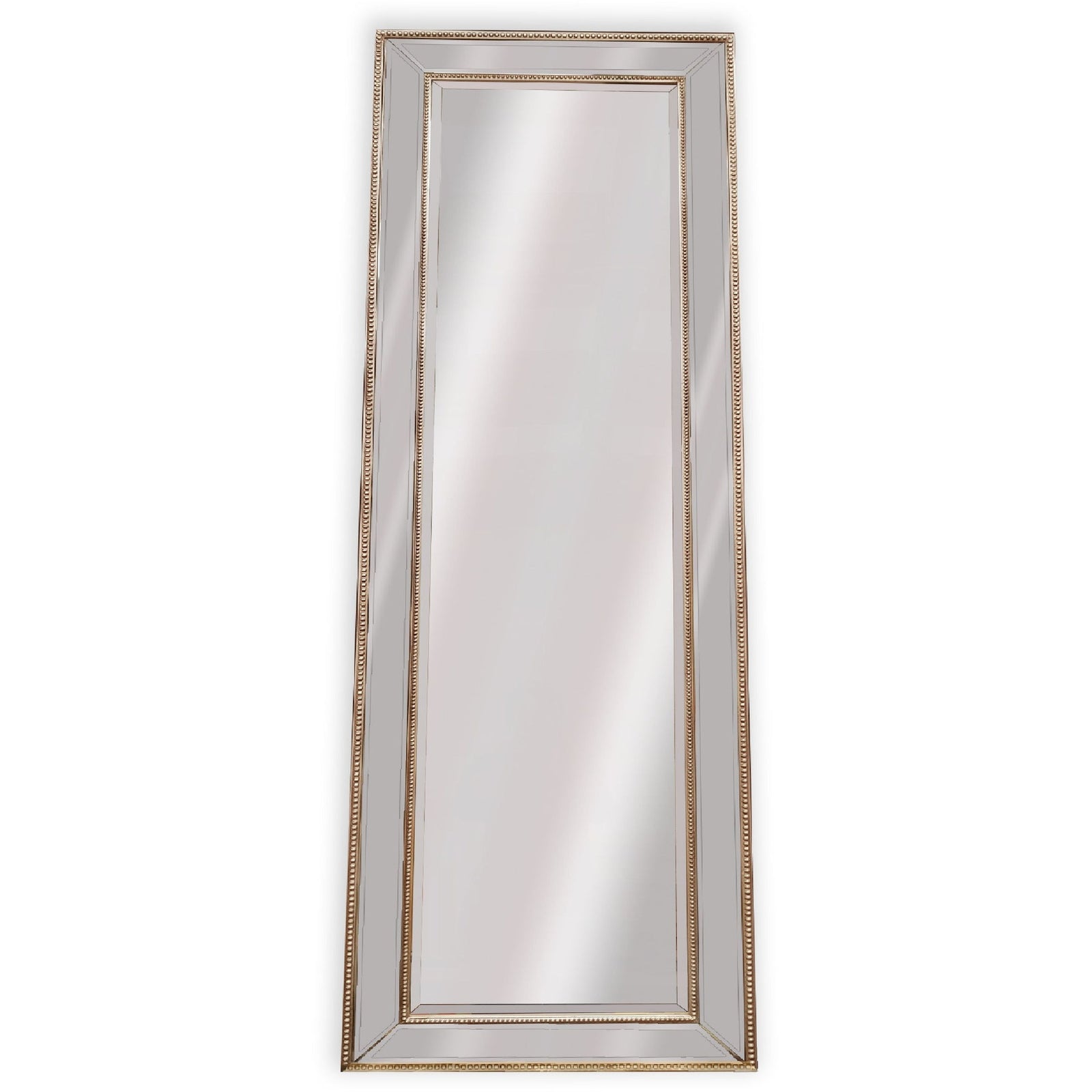 Medium Gold Beaded Framed Mirror - 70cm x 170cm