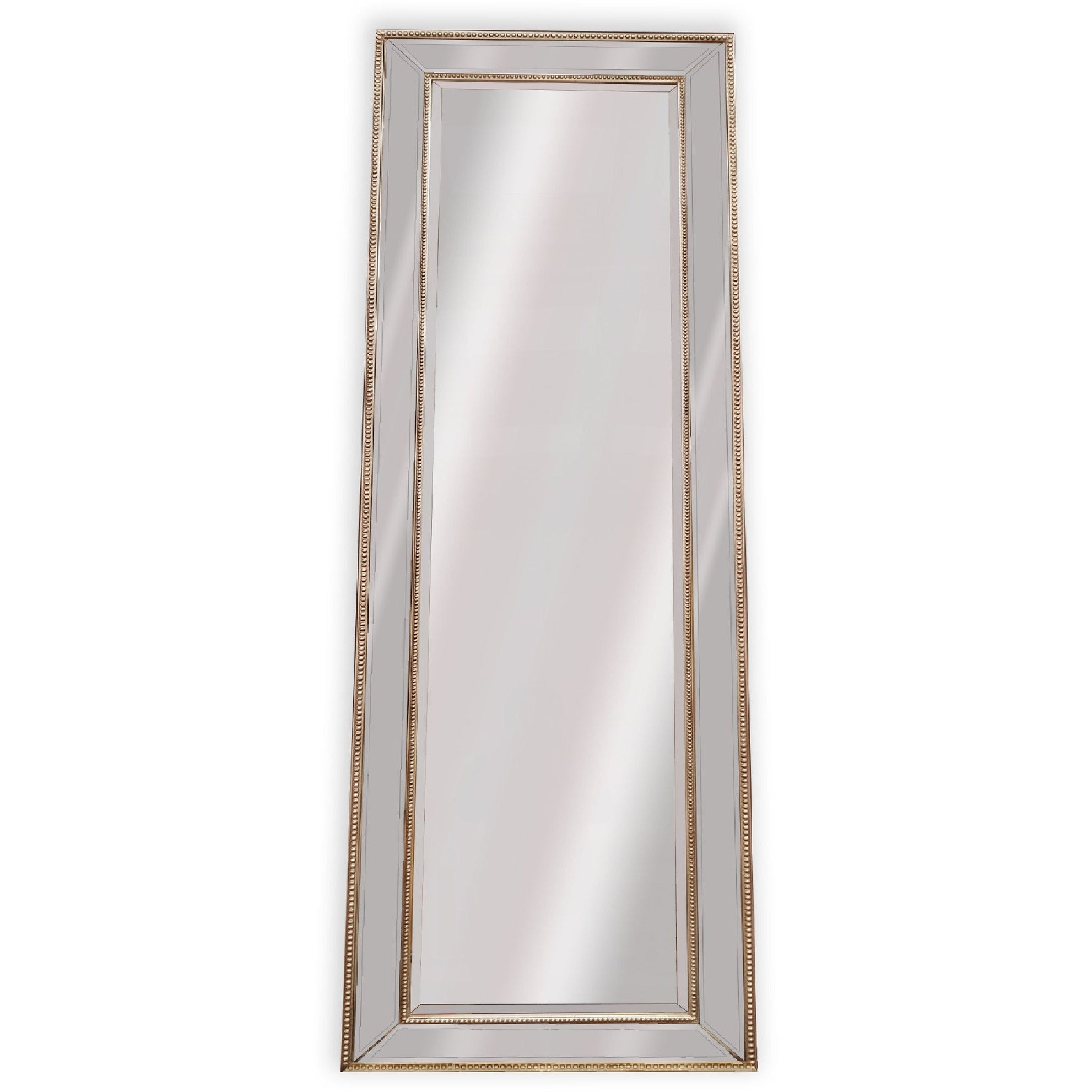 Medium Gold Beaded Framed Mirror - 70cm x 170cm