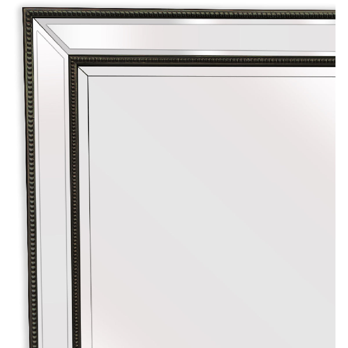 Black Beaded Framed Mirror - Rectangle 80cm x 110cm