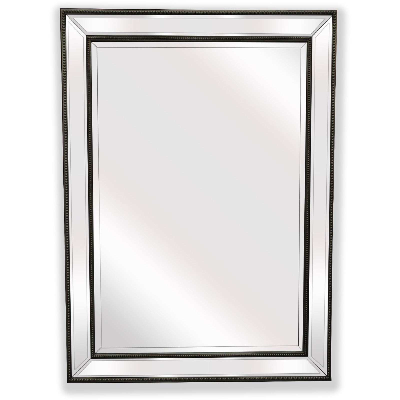 Black Beaded Framed Mirror - Rectangle 80cm x 110cm