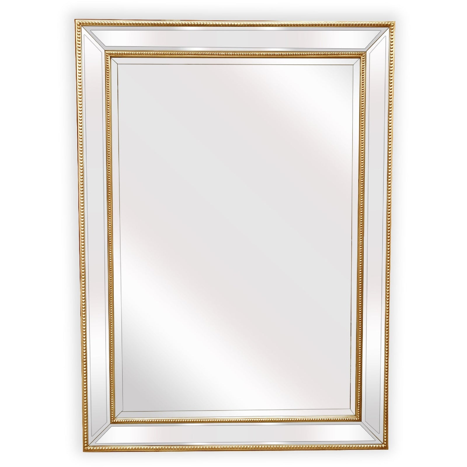 Gold Beaded Framed Mirror - Rectangle 80cm x 110cm