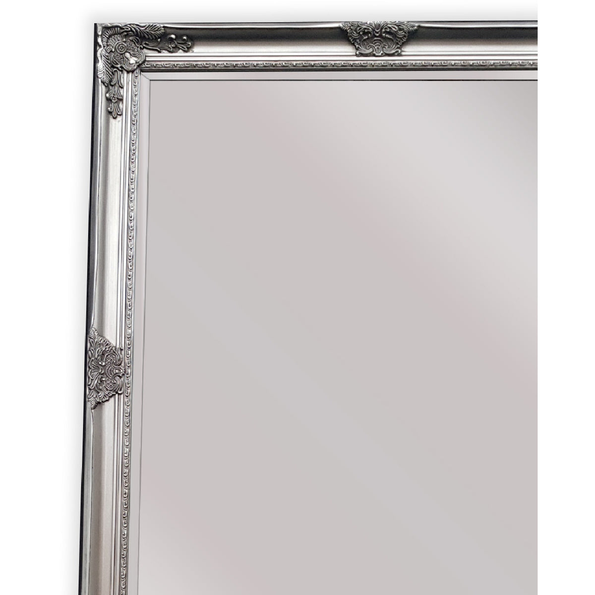 French Provincial Ornate Mirror - Antique Silver - Medium 70cm x 170cm