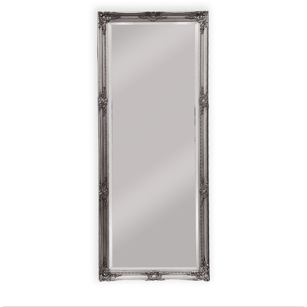 French Provincial Ornate Mirror - Antique Silver - Medium 70cm x 170cm