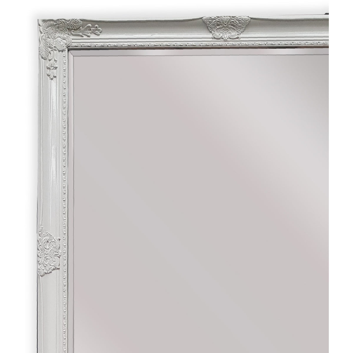 French Provincial Ornate Mirror - White - Medium 70cm x 170cm