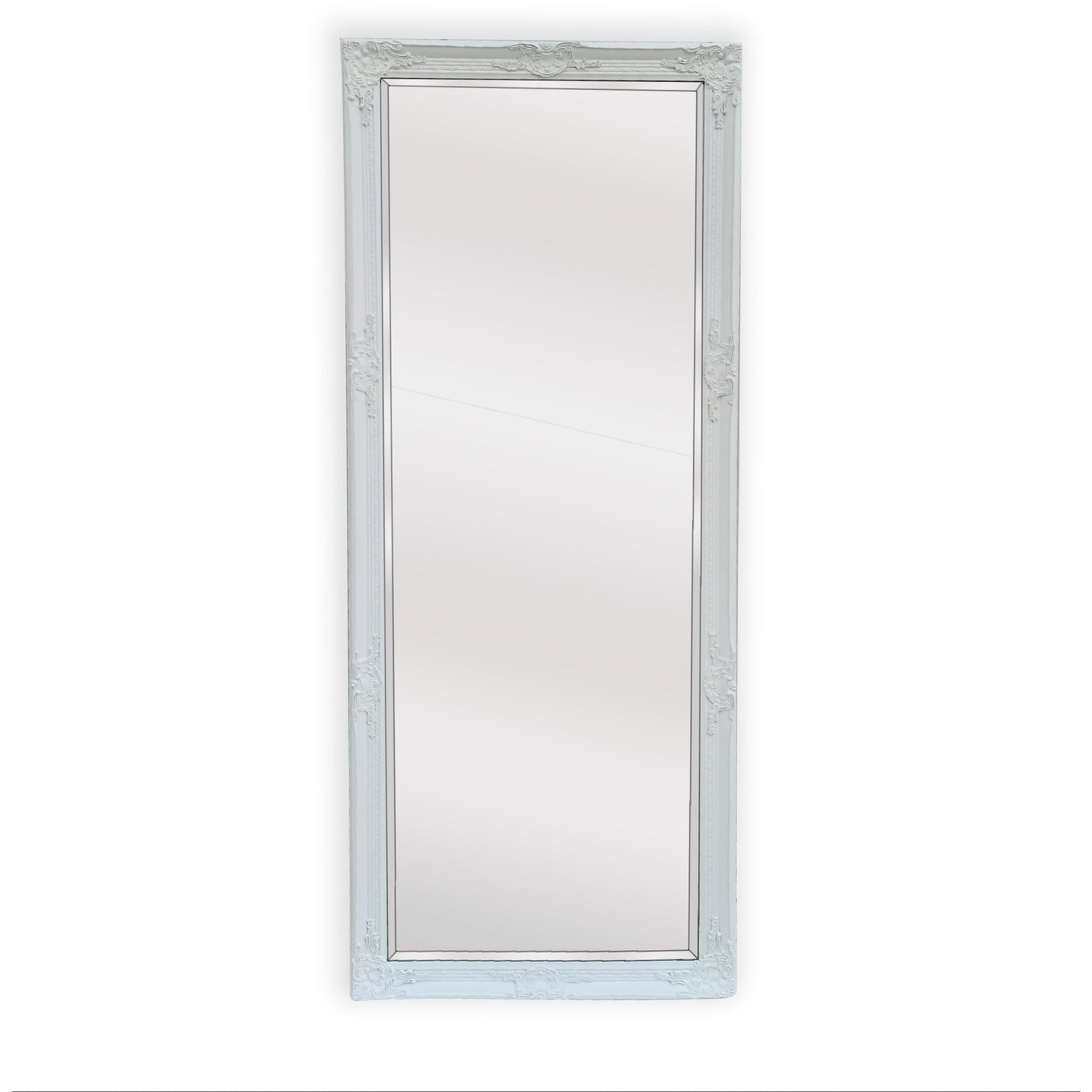 French Provincial Ornate Mirror - White - Medium 70cm x 170cm