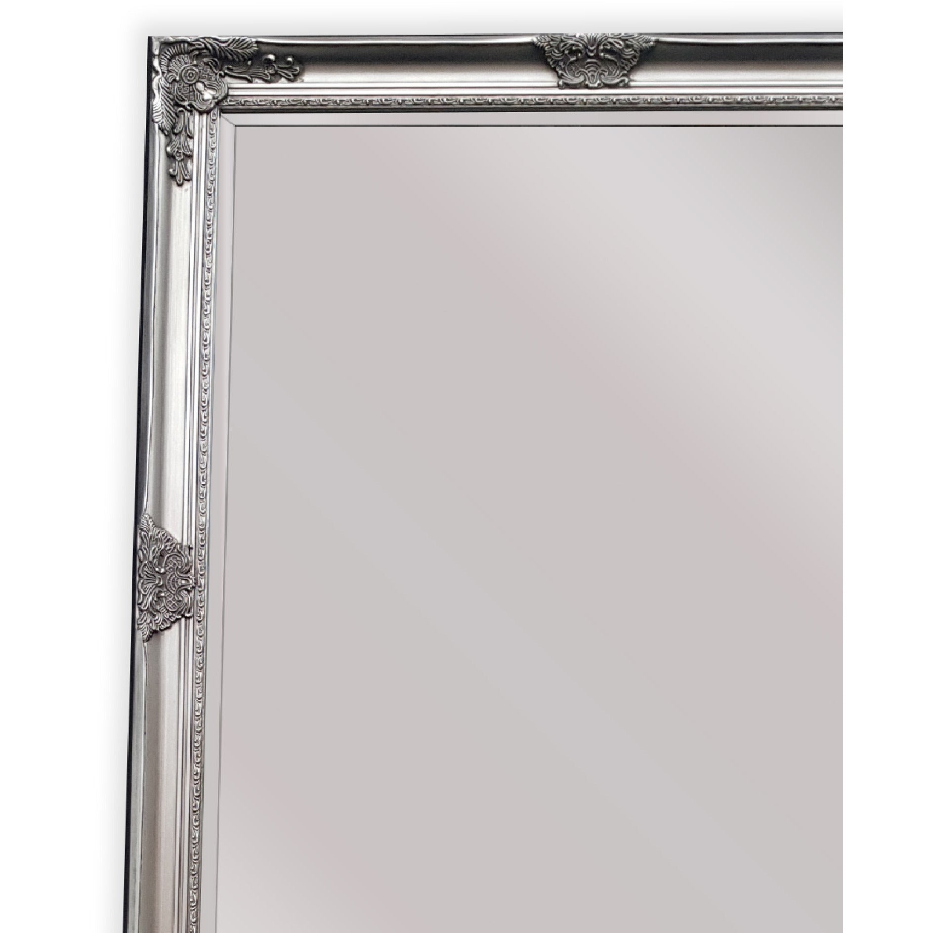 French Provincial Ornate Mirror - Antique Silver - Small 80cm x 110cm