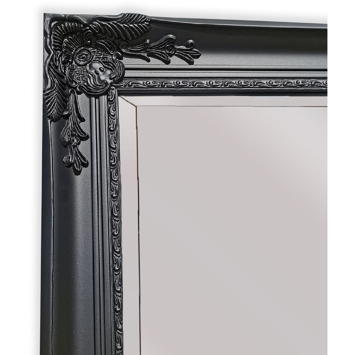 French Provincial Ornate Mirror - Black - Small 80cm x 110cm