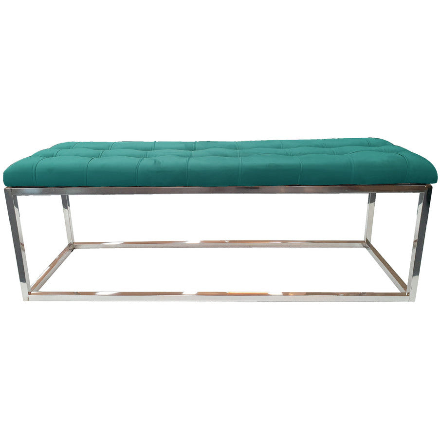 Holly Silver / Green Ottoman