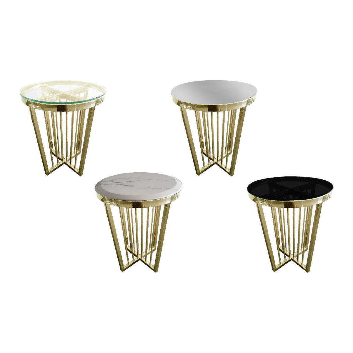 Salina Coffee Table 45cm Gold Base - Mirror Glass
