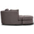 Sunshine Single Sofa Love Chair Fabric Swivel Armchair Ottoman Set - Grey