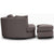 Sunshine Single Sofa Love Chair Fabric Swivel Armchair Ottoman Set - Grey