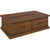 Umber Coffee Table 127cm 2 Drawer Solid Pine Timber Wood - Dark Brown