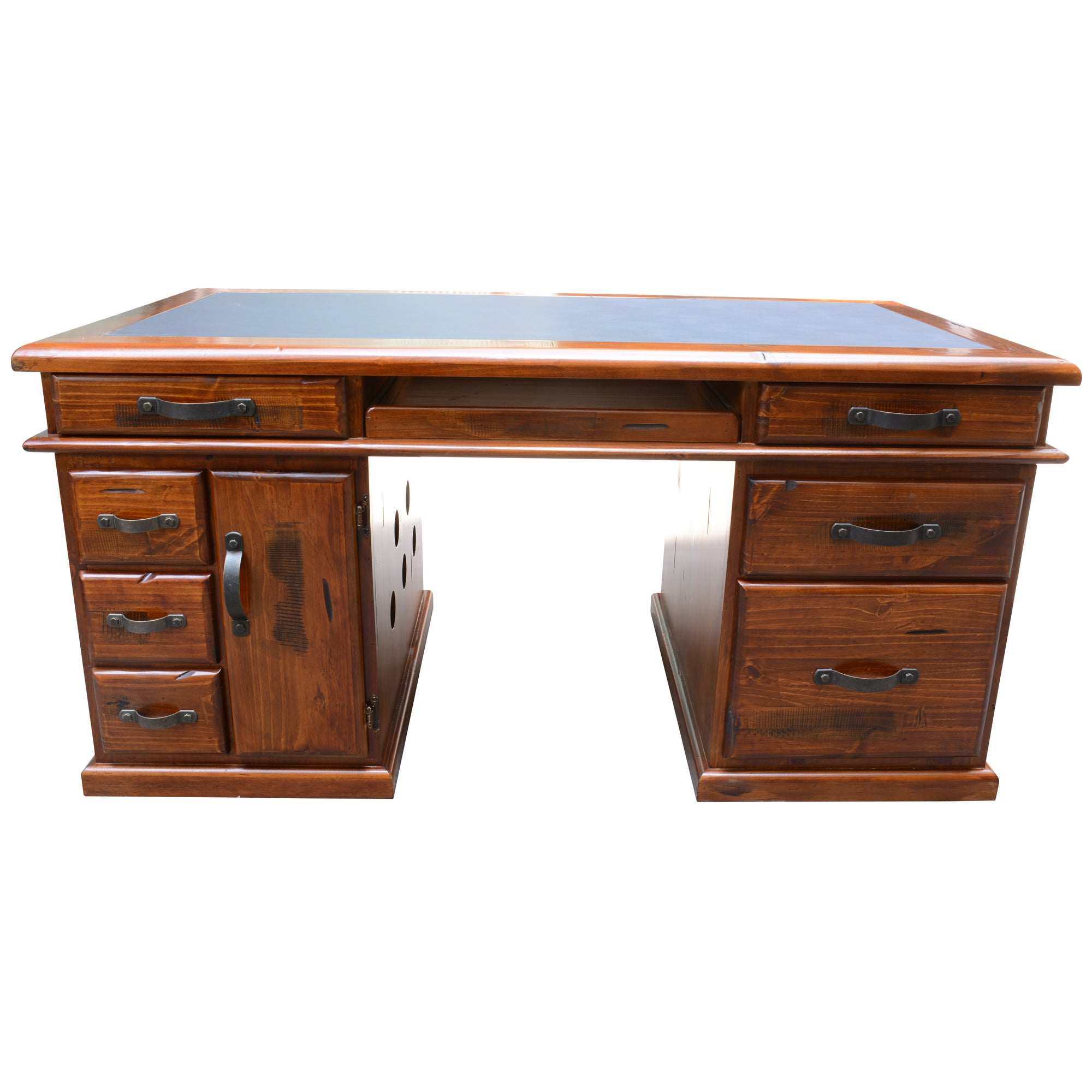 Umber Study Computer Desk 165cm Office Executive Table Solid Wood - Dark Brown