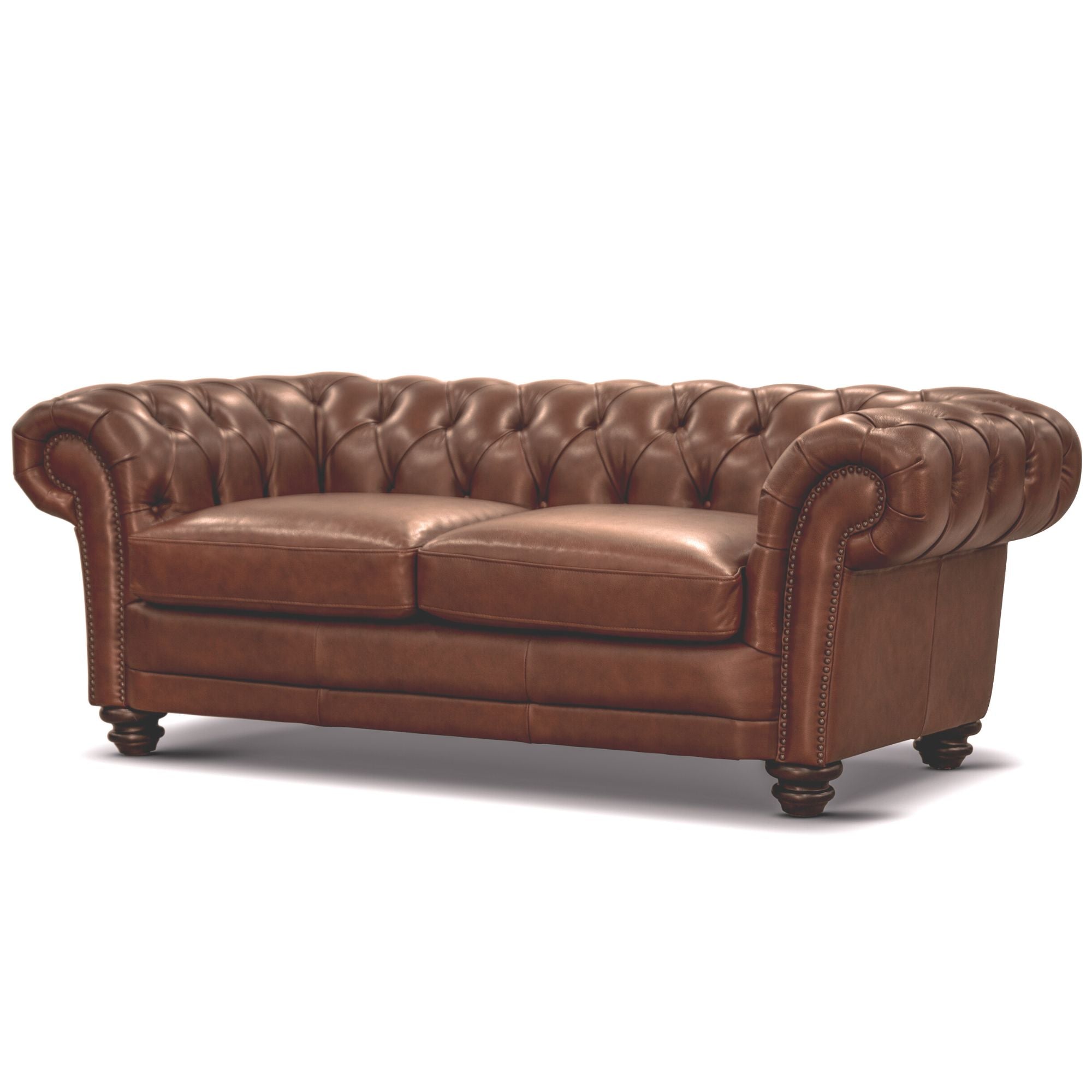 Sonny 2.5 Seater Genuine Leather Sofa Chestfield Lounge Couch - Butterscotch