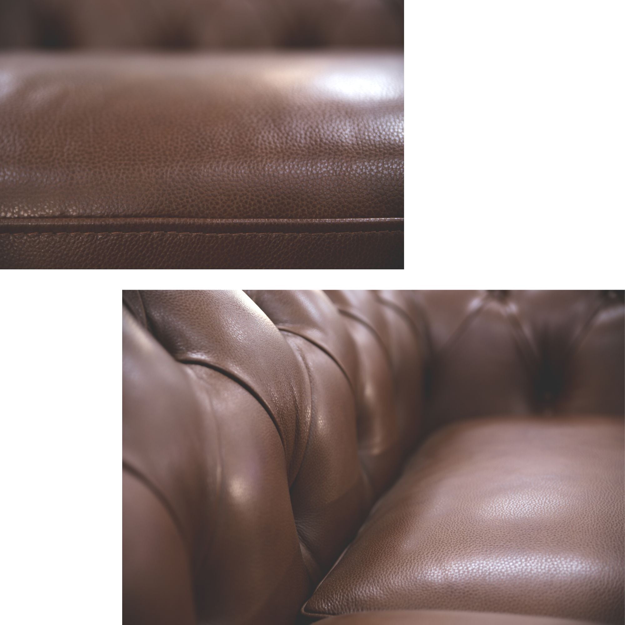 Sonny 2.5+1 Seater Genuine Leather Sofa Chestfield Lounge Couch - Butterscotch