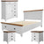 Virginia 4pc King Bed Suite Bedside Tallboy Bedroom Furniture Package - White