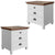 Virginia Set of 2 Bedside Nightstand 3 Drawers Storage Cabinet Side Table -White