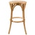 Aster 3pc Round Bar Stools Dining Stool Chair Solid Birch Wood Rattan Seat Oak