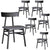 Claire Dining Chair Set of 6 Solid Oak Wood Fabric Seat Furniture - Black