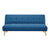 Jovie 3 Seater Sofa Queen Bed Fabric Uplholstered Lounge Couch - Blue