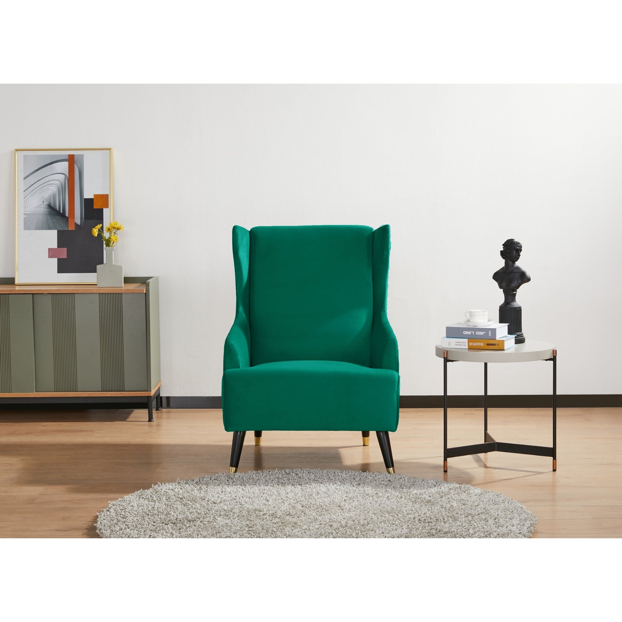 Sylvia Accent Sofa Arm Chair Fabric Uplholstered Lounge Couch - Green