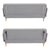Merlin 3 Seater Sofa Futon Bed Fabric Lounge Couch - Grey