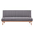 Monroe 3 Seater Sofa Futon Bed Fabric Lounge Couch - Graphite