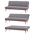 Monroe 3 Seater Sofa Futon Bed Fabric Lounge Couch - Graphite