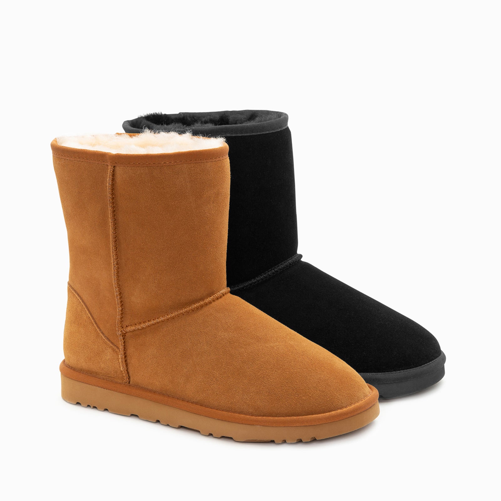 Ugg Boots Genuine Australian Sheepskin Unisex Short Classic Suede (Black, EU35)