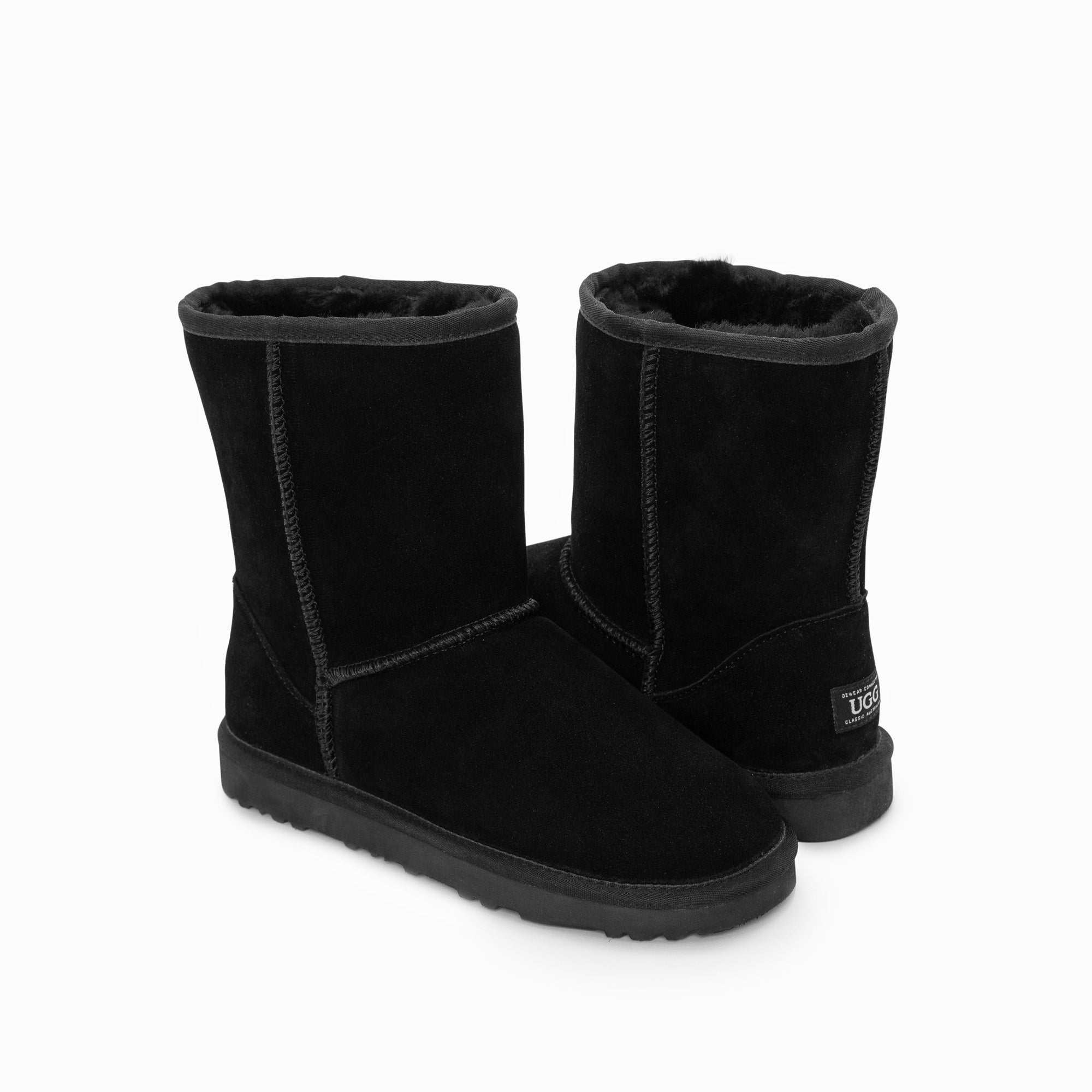 Ugg Boots Genuine Australian Sheepskin Unisex Short Classic Suede (Black, EU36)