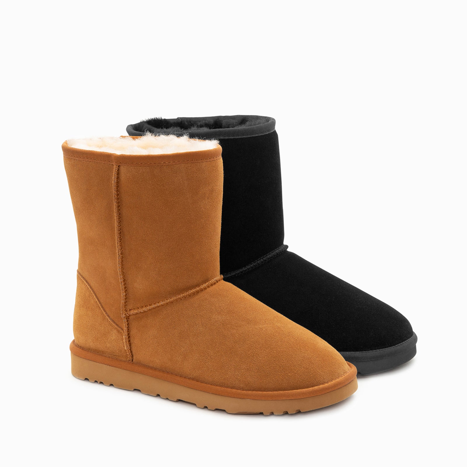 Ugg Boots Genuine Australian Sheepskin Unisex Short Classic Suede (Chestnut, EU35)