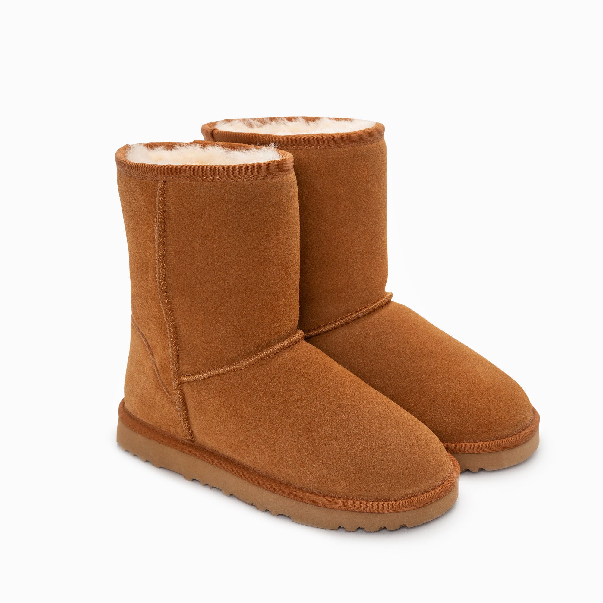 Ugg Boots Genuine Australian Sheepskin Unisex Short Classic Suede (Chestnut, EU40)