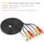 1.5M 3 RCA 3RCA L + R + V Composite AV Audio Video Cable Gold Male Plated M/M