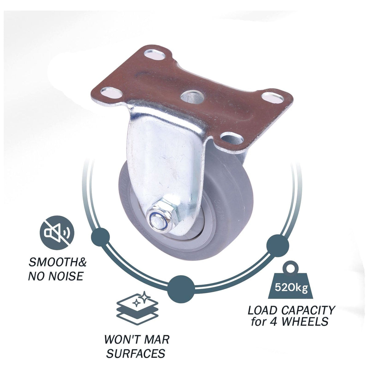 4x 4 inch Heavy Duty Swivel Brake Locking Caster Castor Wheels Casters 2x swivel 2x fixed for Cart Furniture Workbench