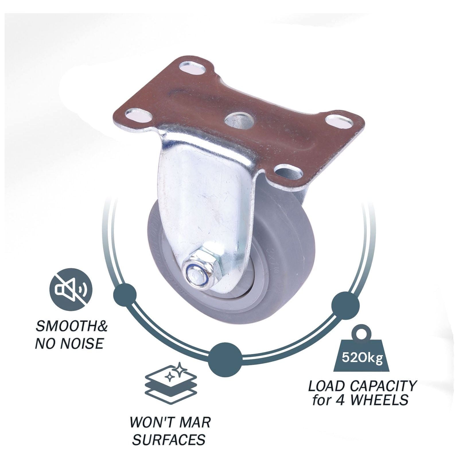 4x 4 inch Heavy Duty Swivel Brake Locking Caster Castor Wheels Casters 2x swivel 2x fixed for Cart Furniture Workbench